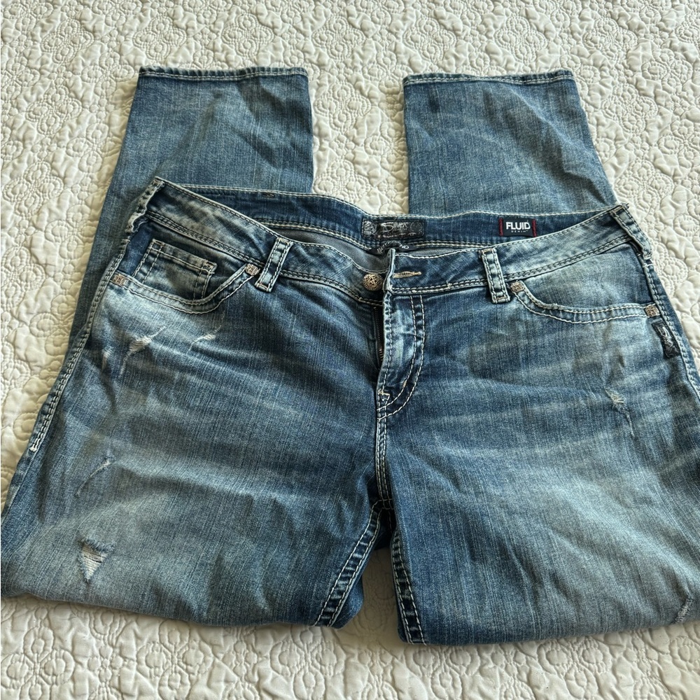 Silver boyfriend jeans